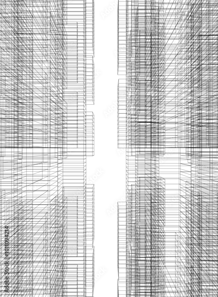 Abstract city architecture vector 3d illustration Abstract city architecture vector 3d illustration