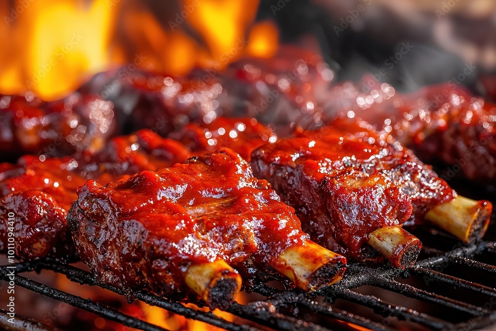 Kansas City style barbecue. Barbecue glazed with sweet tomato-based sauce, smoked meat. Generative Ai Kansas City style barbecue. Barbecue glazed with sweet tomato-based sauce, smoked meat. Generative Ai