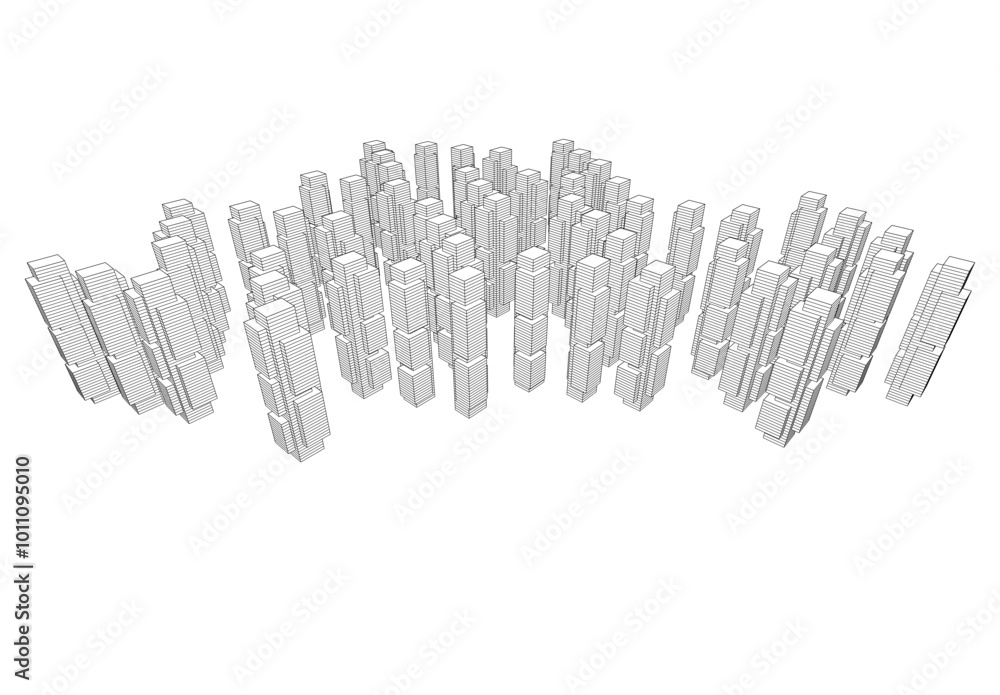 Abstract city architecture vector 3d illustration Abstract city architecture vector 3d illustration
