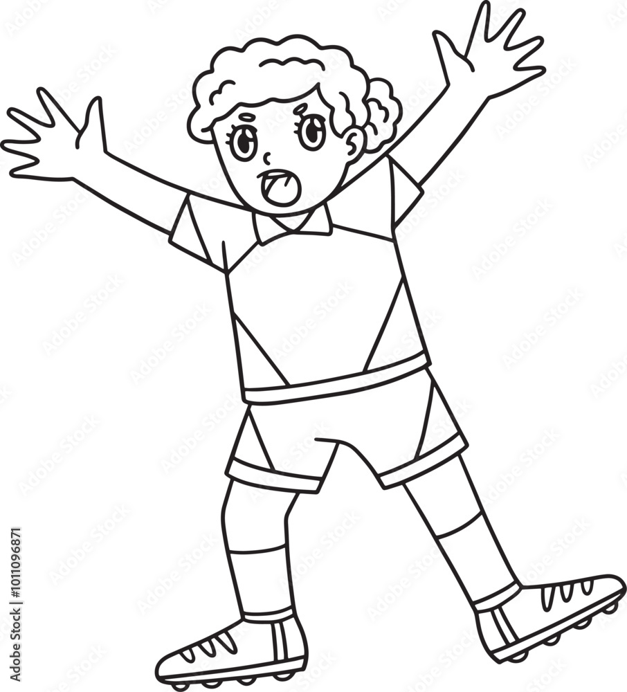 Rugby Female Fullback in Defensive Stance Isolated Rugby Female Fullback in Defensive Stance Isolated