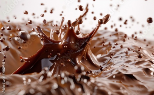 3D rendering of chocolate splash isolated on white background