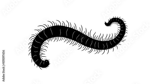 A fully developed tapeworm within the digestive tract of its definitive host, showing its entire structure, vector illustration art