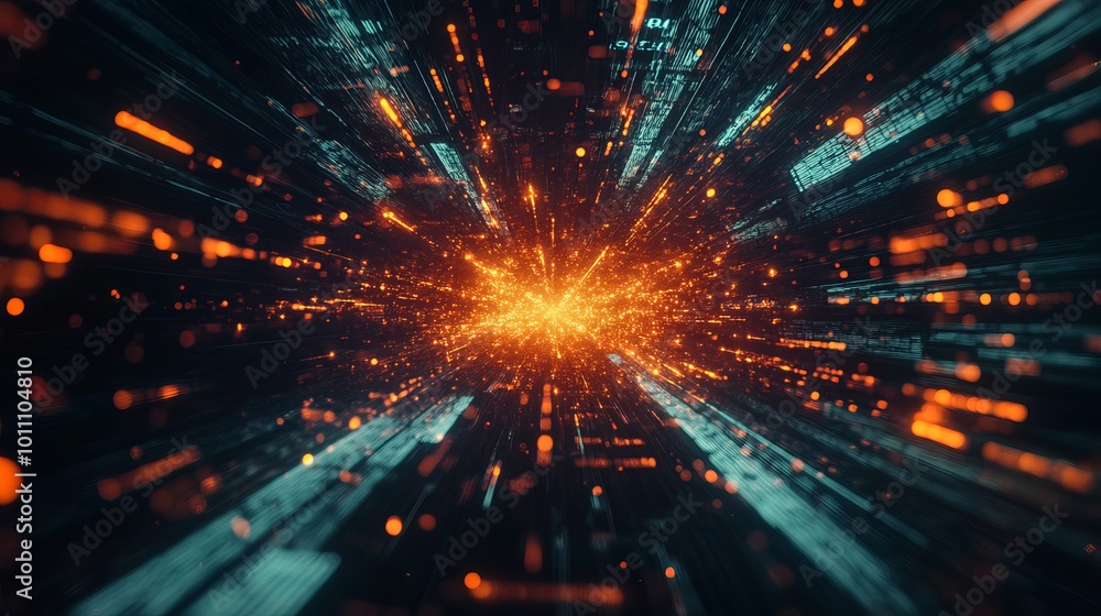 An illustration of futuristic data flow featuring an explosion effect, creating a captivating sci-fi motion wallpaper. An illustration of futuristic data flow featuring an explosion effect, creating a captivating sci-fi motion wallpaper.