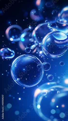 Wallpaper Mural Abstract background with transparent spheres floating in space Torontodigital.ca