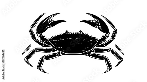 Close-up of crab eyes on stalks protruding from carapace, vector illustration art