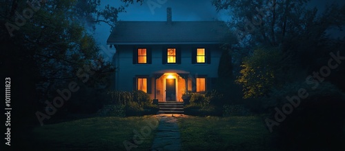 Mysterious House at Night photo