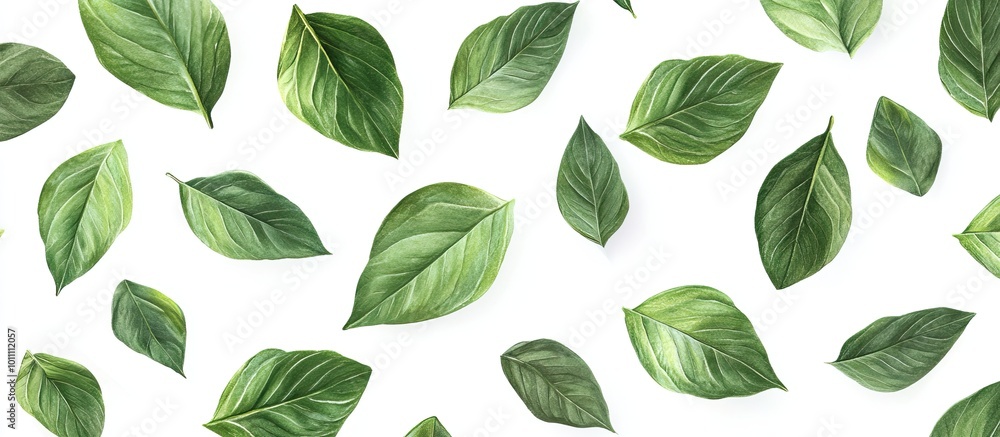 Watercolor Green Leaves Pattern Watercolor Green Leaves Pattern