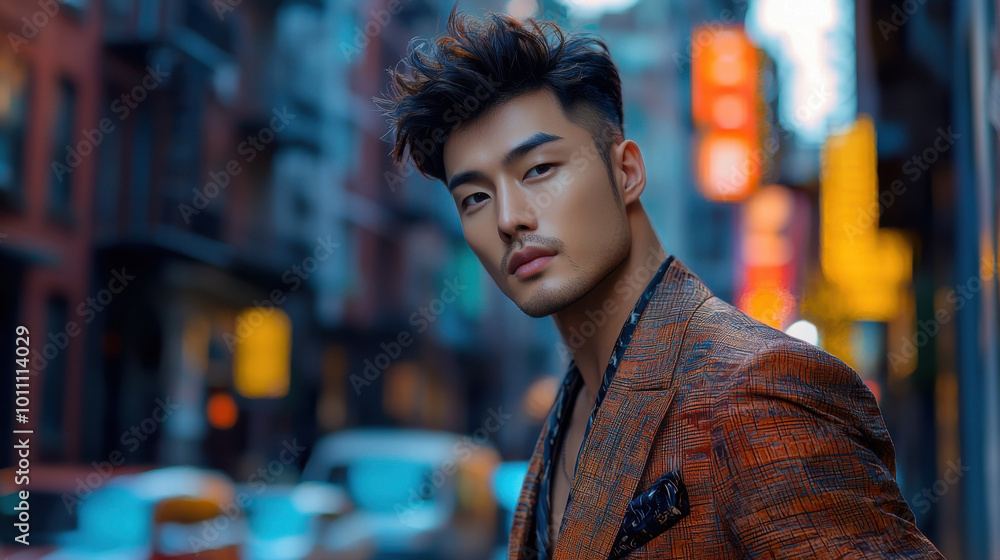Stylish Asian Man in City Stylish Asian Man in City