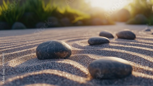Rock formations on sandy beach