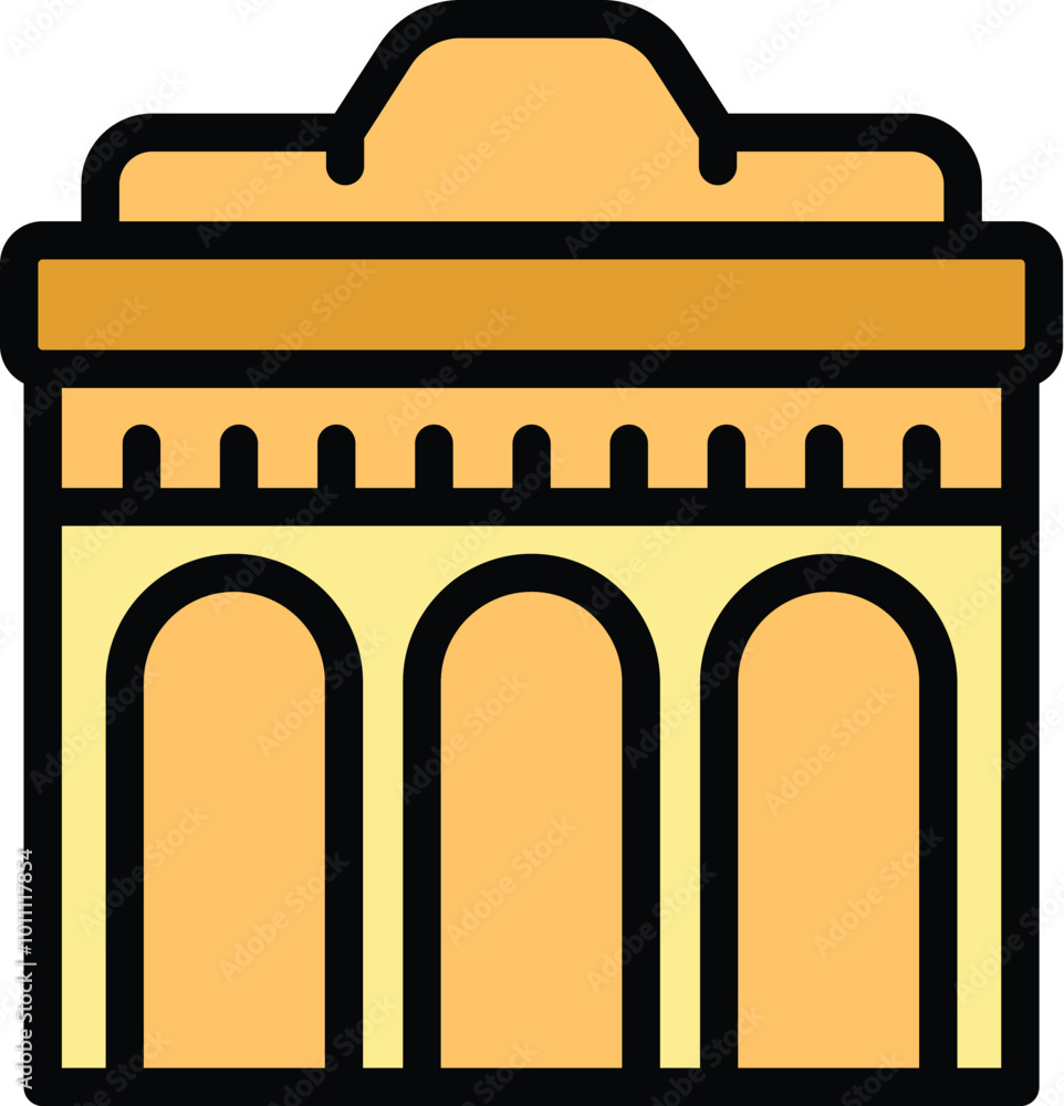 This icon depicts a triumphal arch, often built to commemorate victories or significant events This icon depicts a triumphal arch, often built to commemorate victories or significant events