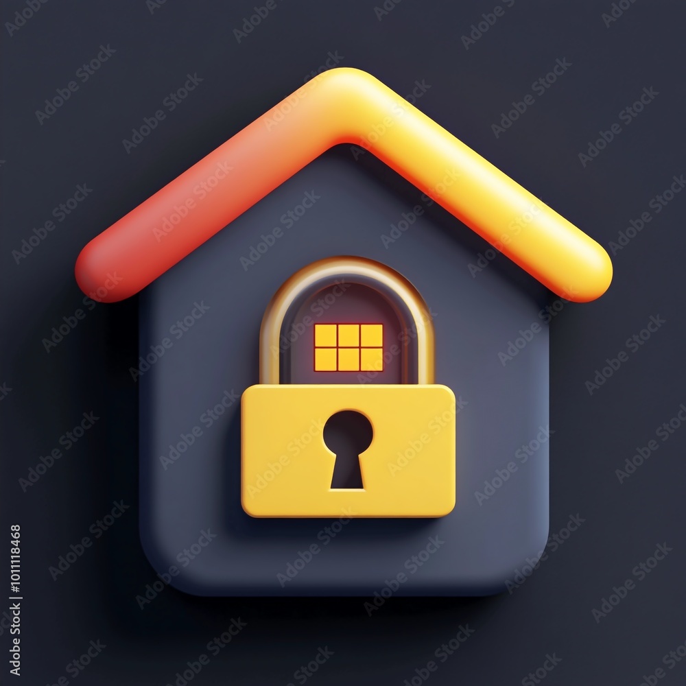 3D Security Icon: Protection and Safety Illustration Logo 3D Security Icon: Protection and Safety Illustration Logo