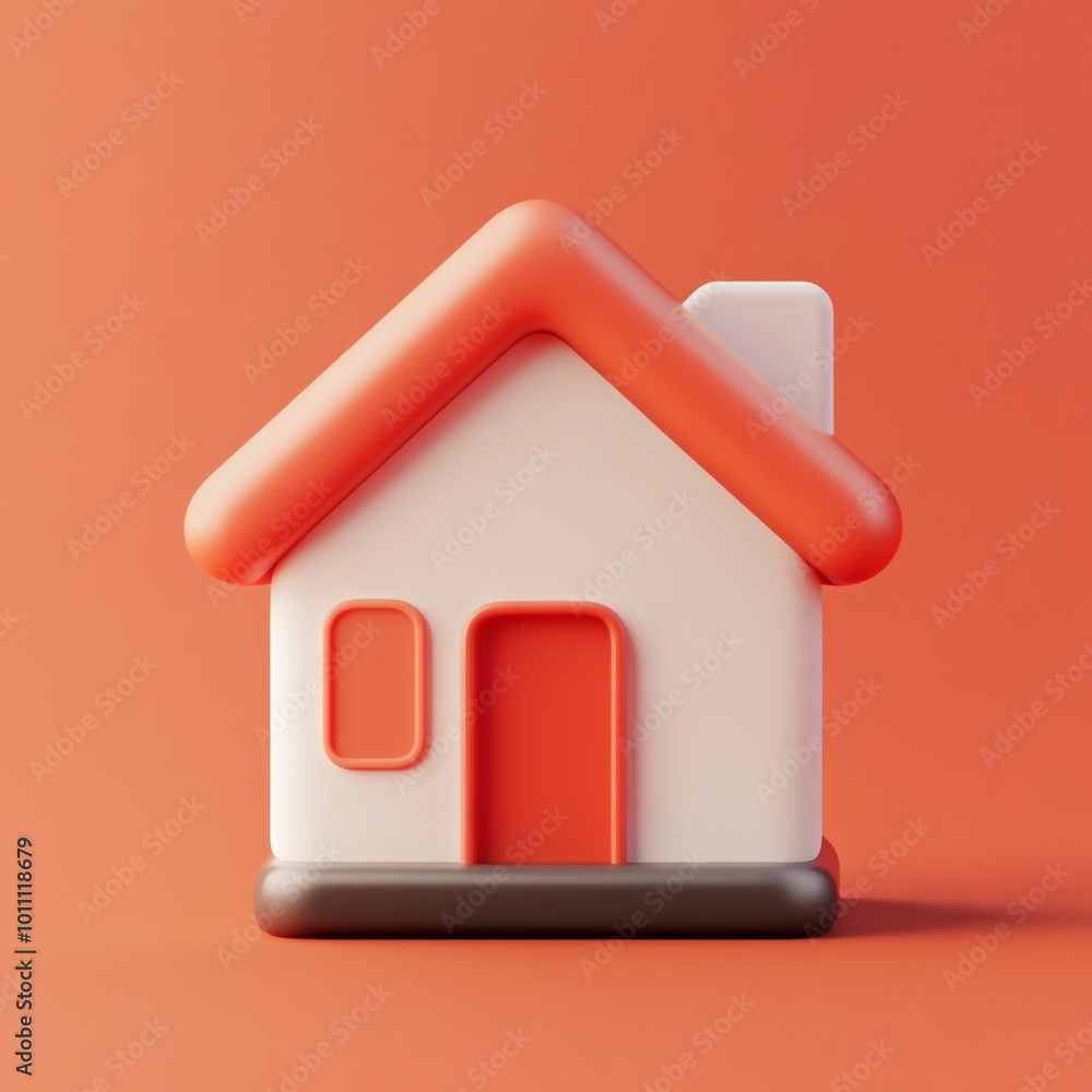 3D House Icon: Residential Property and Home Illustration Logo 3D House Icon: Residential Property and Home Illustration Logo