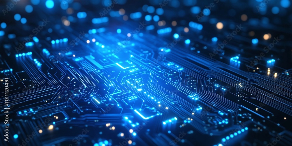 quantum computer technologies concept with futuristic blue circuit board design, focusing on quantum explosion, wave flow, and innovations in artificial intelligence and computing quantum computer technologies concept with futuristic blue circuit board design, focusing on quantum explosion, wave flow, and innovations in artificial intelligence and computing