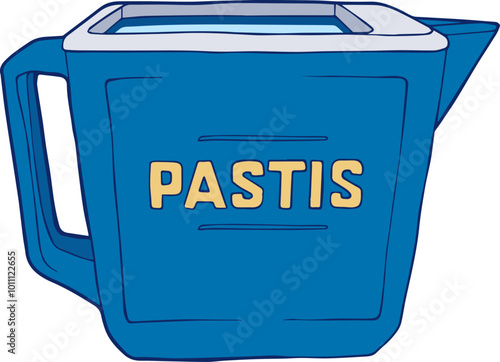 a retro plastic pitcher containing pastis - a traditional French aperitif