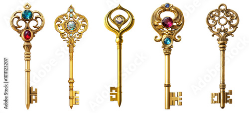 mystical key isolated on transparent background photo