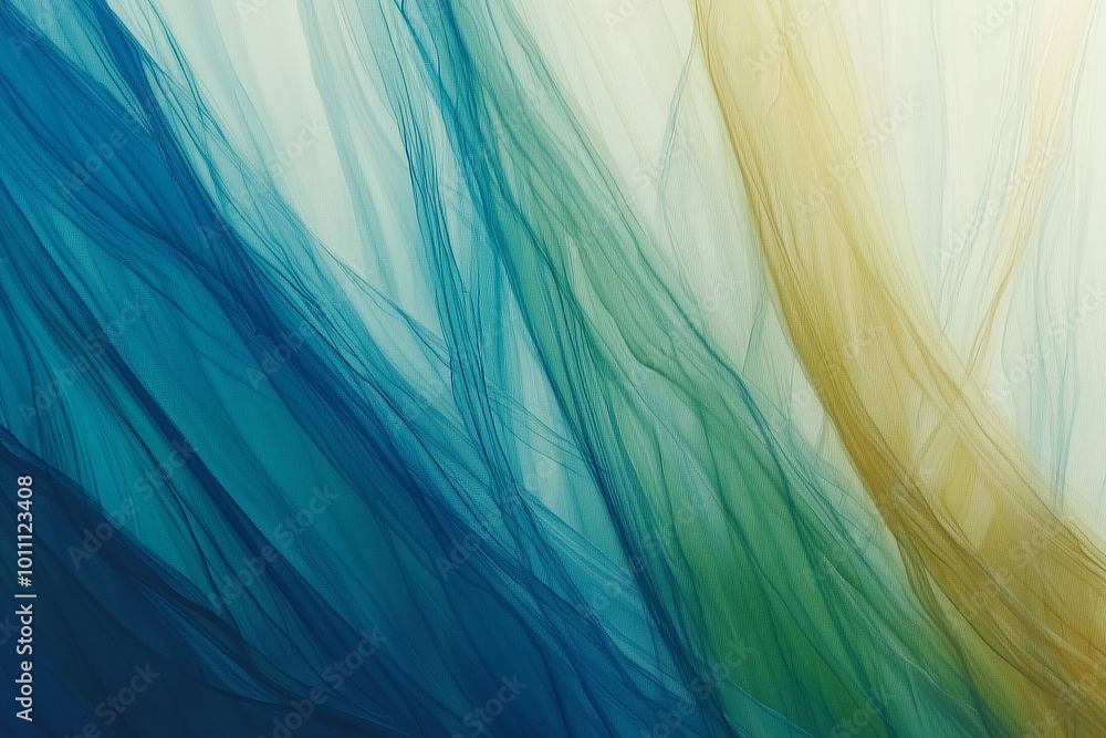 Soft flowing abstract waves in blue, green, and yellow colors on a light background Soft flowing abstract waves in blue, green, and yellow colors on a light background