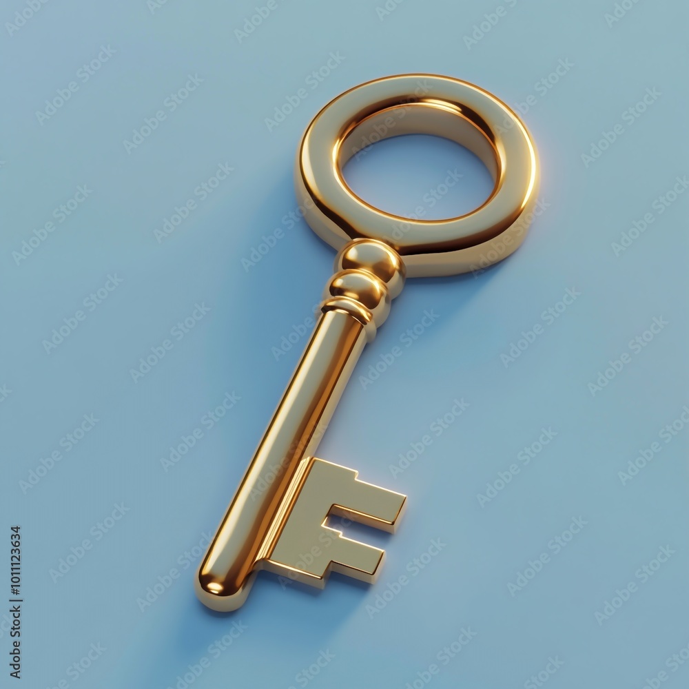 3D Key Icon: Security and Access Illustration Logo 3D Key Icon: Security and Access Illustration Logo
