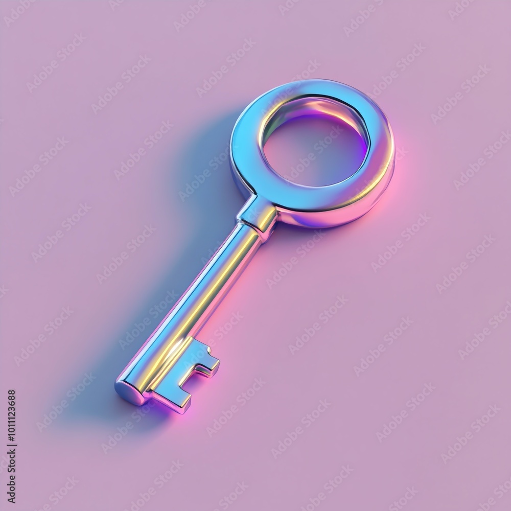 3D Key Icon: Security and Access Illustration Logo 3D Key Icon: Security and Access Illustration Logo
