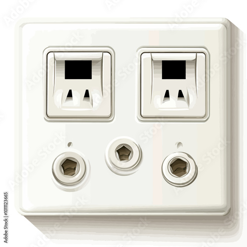 electrical outlet isolated on white