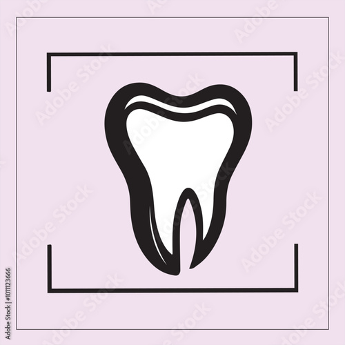 Teeth  icon. Vector illustration in black border