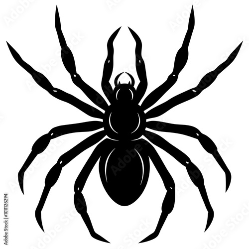 a black spider silhouette on a white background