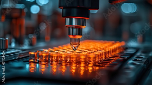 close up of laboratory robotic arm working on microplate symbolizing precision in crispr gene editing technology