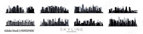 Modern City Skyline vector. City landscape. City landscape in a flat style.