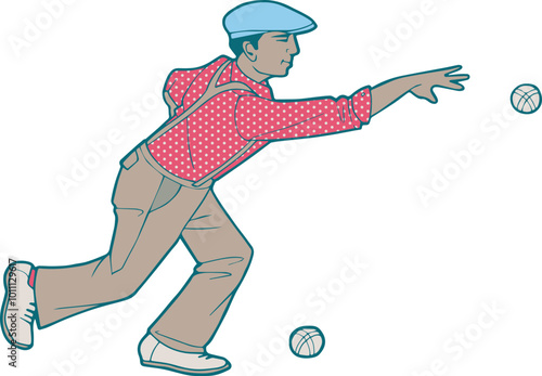Petanque player - outdoor french game