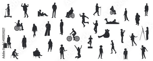 Different people's silhouettes.