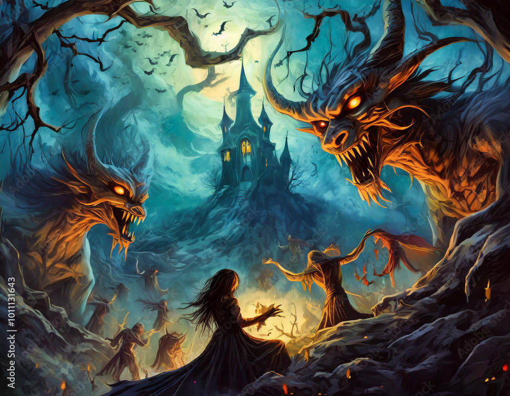 Sueño de fantasia nocturna con demonios Sueño de fantasia nocturna con demonios