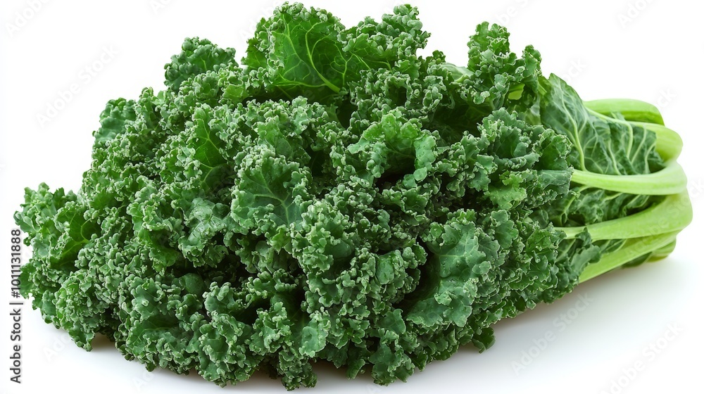 Fresh Vibrant Collard Greens on a Clean Background Fresh Vibrant Collard Greens on a Clean Background