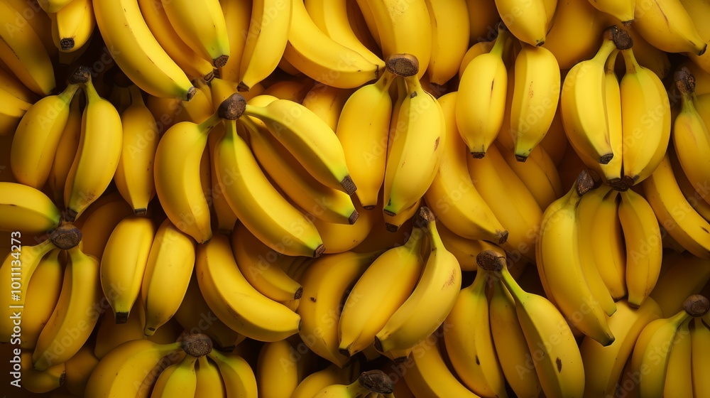 Fresh banana yellow background. ai generated art image Fresh banana yellow background. ai generated art image