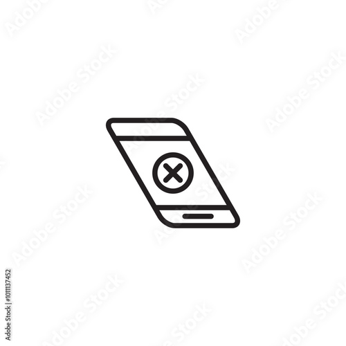 Mobile error icon. Error on phone, mobile problem. Mobile malfunction, error message.