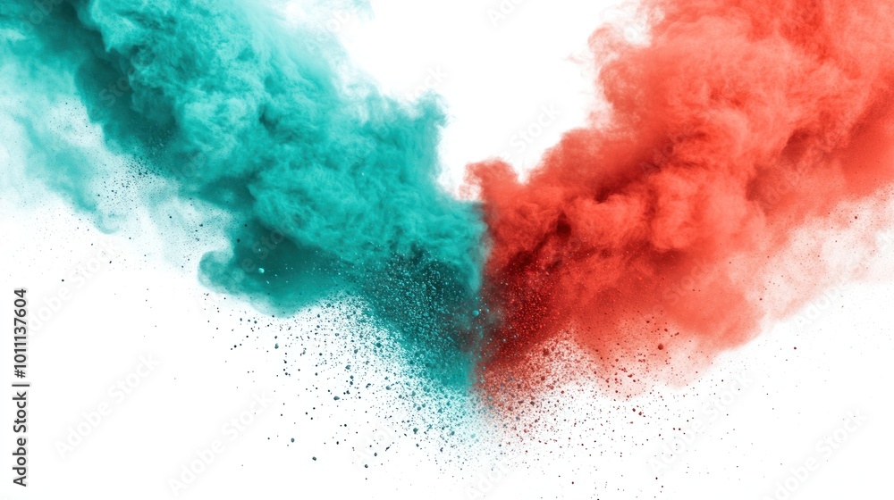 Vibrant colored smoke clouds merging in a dynamic visual display. Vibrant colored smoke clouds merging in a dynamic visual display.