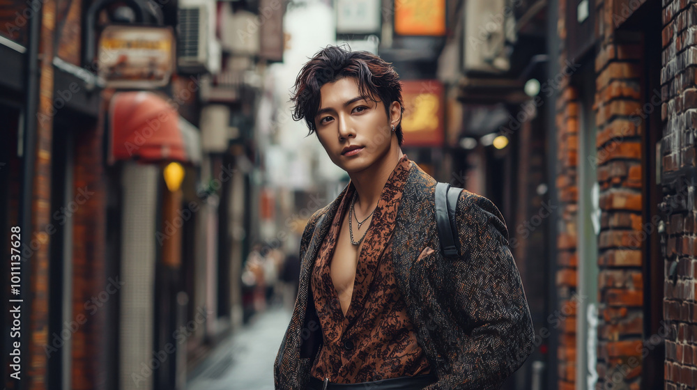 Obraz premium Fashionable Man in an Alleyway