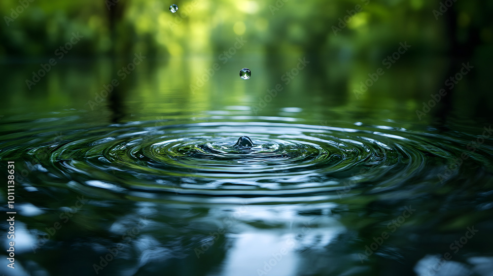 A mesmerizing close-up of ripples in water, creating intricate circular patterns that dance gracefully across the surface. This image captures the delicate beauty of nature, highlighting how even the A mesmerizing close-up of ripples in water, creating intricate circular patterns that dance gracefully across the surface. This image captures the delicate beauty of nature, highlighting how even the
