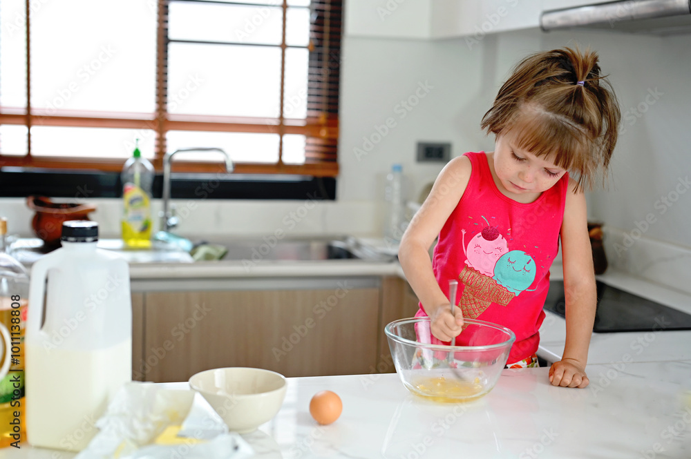 KId girl cooking KId girl cooking