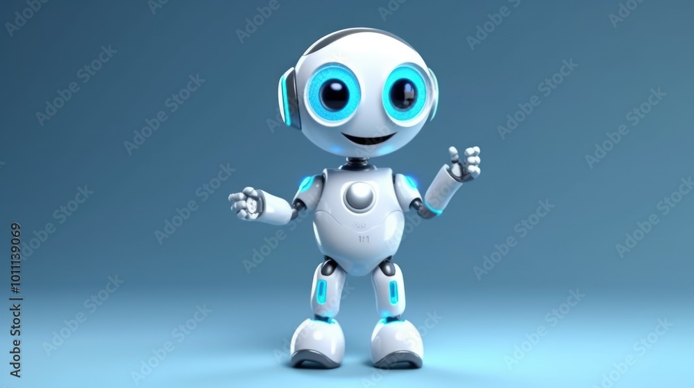 Fototapeta premium Friendly Robot with a Thumbs Up