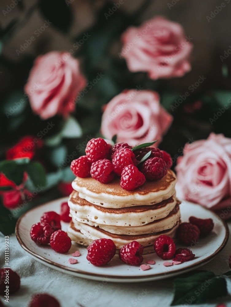 Pancakes with Raspberries Pancakes with Raspberries