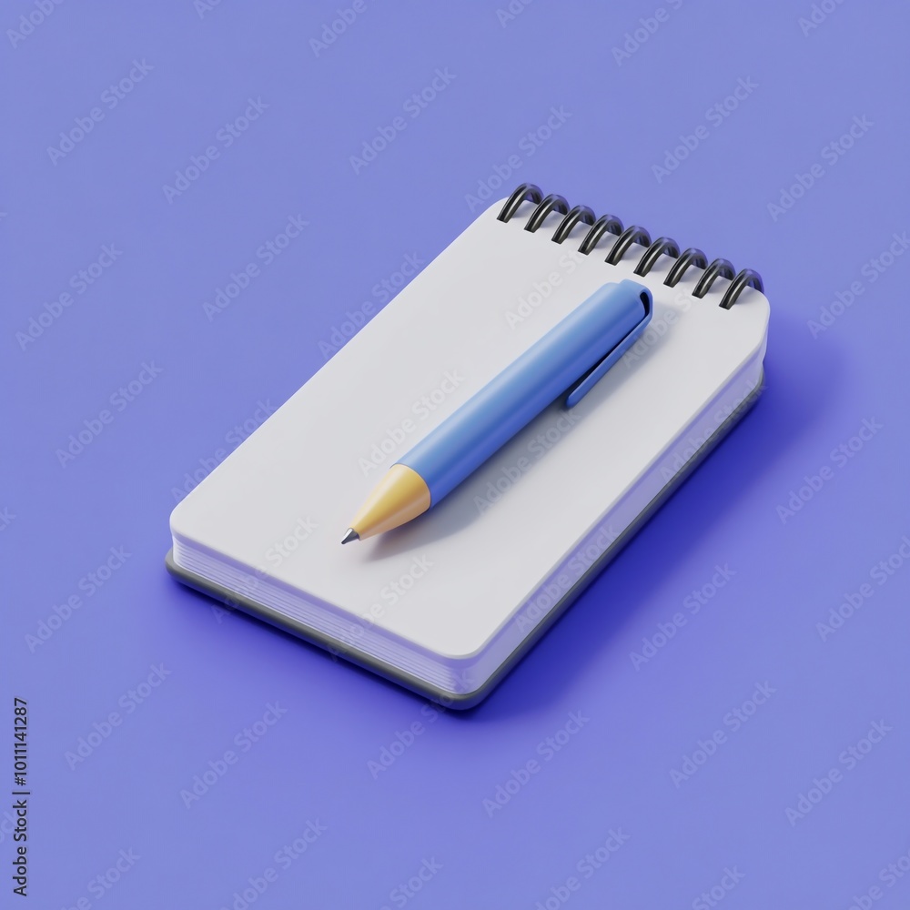 3D Notepad and Pen Icon: Note Taking and Writing Tool Illustration Logo 3D Notepad and Pen Icon: Note Taking and Writing Tool Illustration Logo