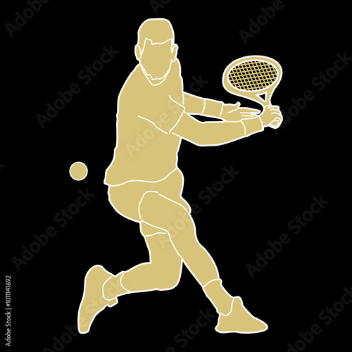 A man playing tennis.
