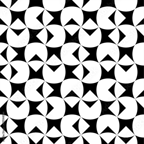 Obraz na płótnie Seamless pattern with geometric motifs in black and white. Vector illustration. w salonie