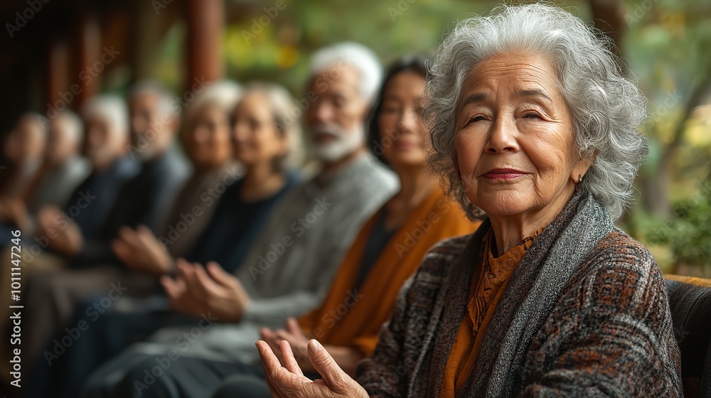 group of senior people sitting in circle during therapy session holding hands ,praying together group of senior people sitting in circle during therapy session holding hands ,praying together