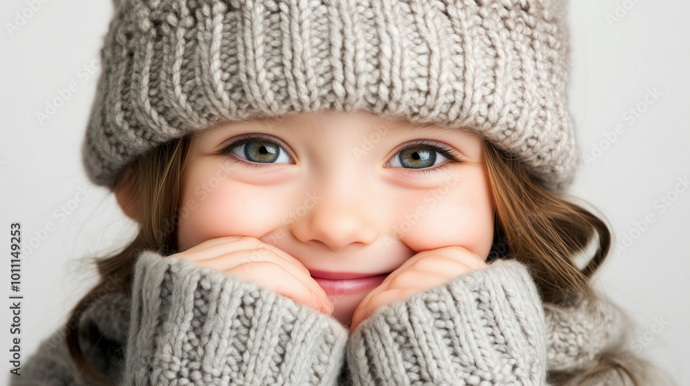 Cheerful Little Girl in Winter Hat Cheerful Little Girl in Winter Hat