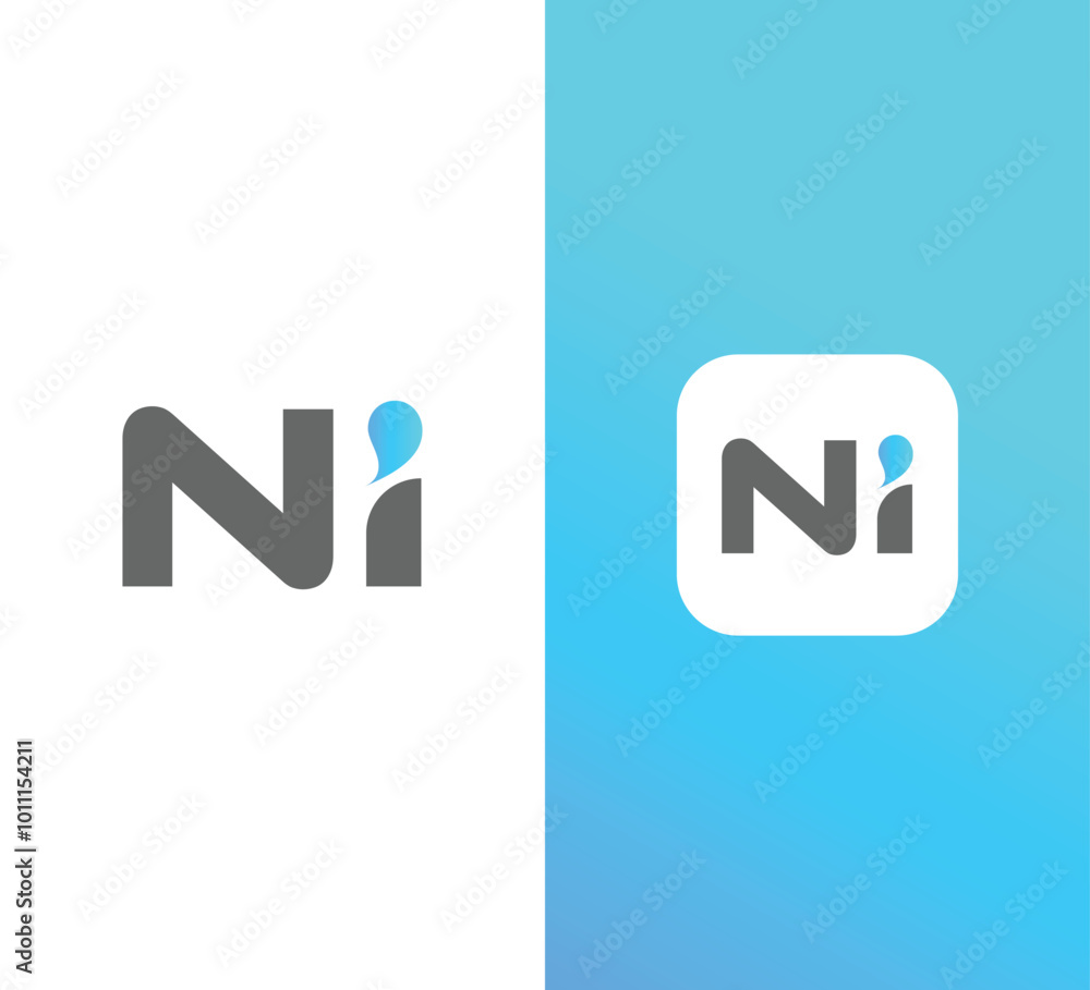 Letter Ni Logo Design Letter Ni Logo Design