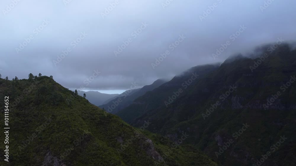 Cloudy Madeira Landscape with Verdant Peaks Cloudy Madeira Landscape with Verdant Peaks
