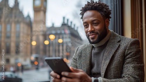 Wallpaper Mural manager with laptop ,smart phone london city hall Torontodigital.ca