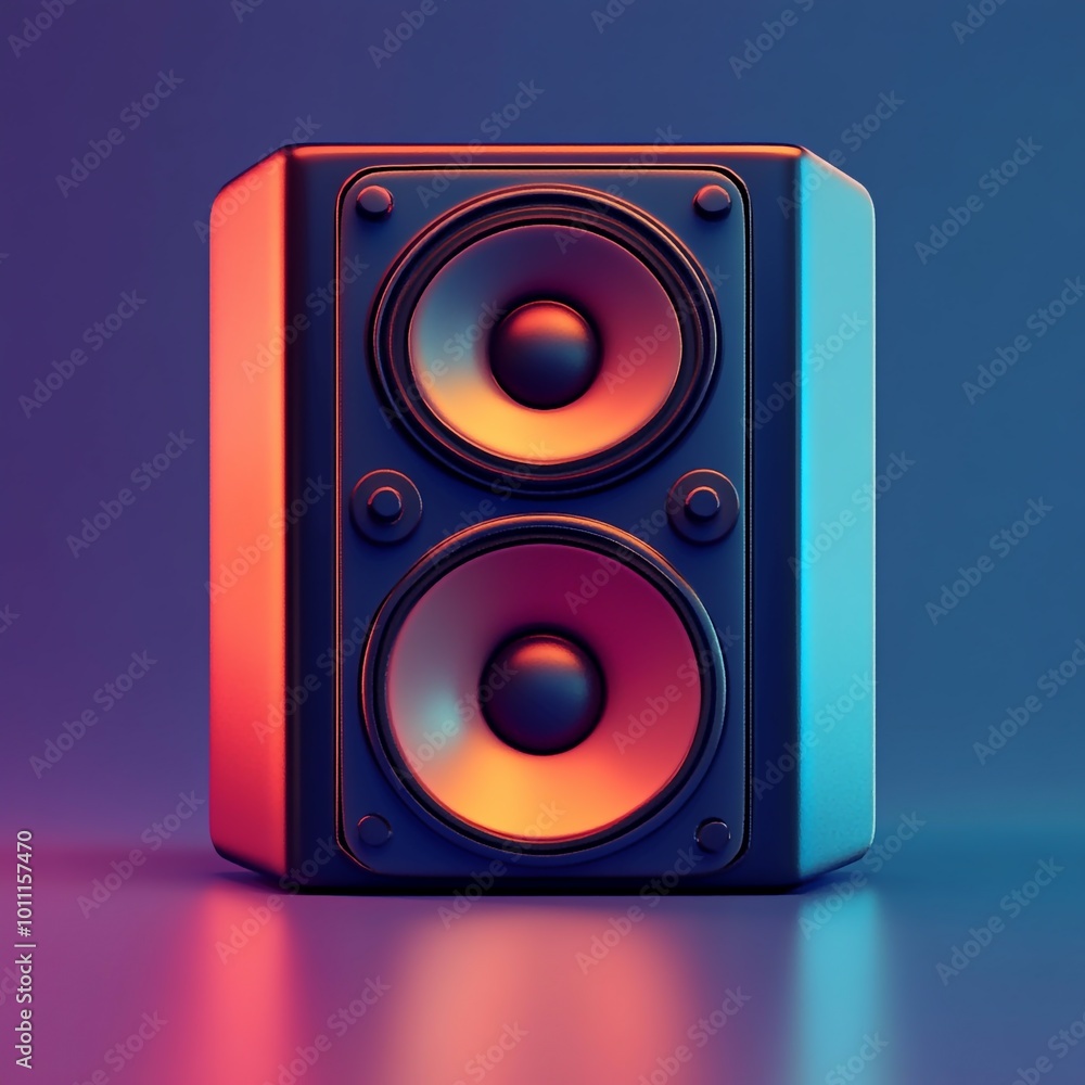 3D Speakers Icon: Audio Output Devices Illustration Logo