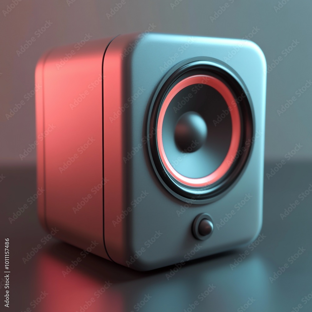 Fototapeta premium 3D Speakers Icon: Audio Output Devices Illustration Logo