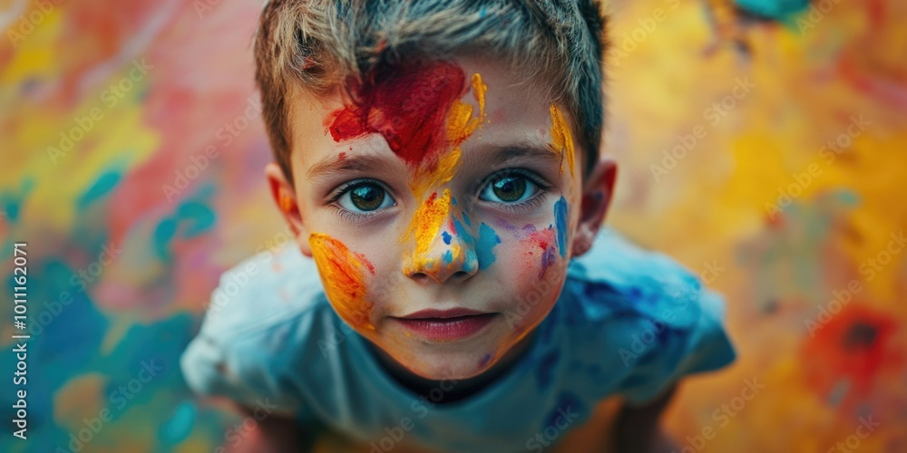 Boy with facial painting Boy with facial painting